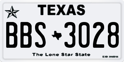 TX license plate BBS3028