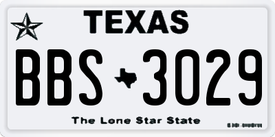 TX license plate BBS3029