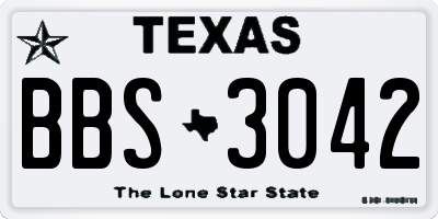 TX license plate BBS3042