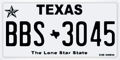 TX license plate BBS3045