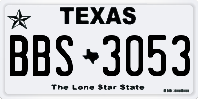 TX license plate BBS3053