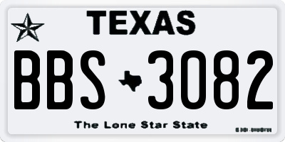 TX license plate BBS3082