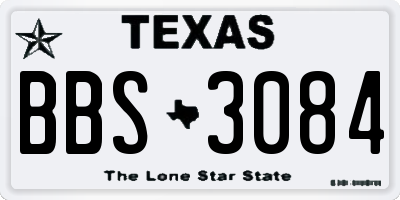 TX license plate BBS3084