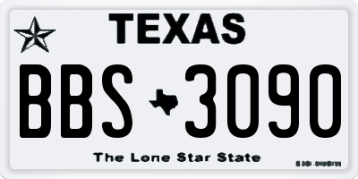TX license plate BBS3090