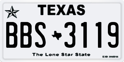TX license plate BBS3119