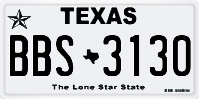 TX license plate BBS3130