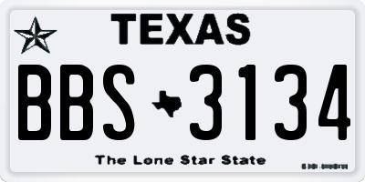 TX license plate BBS3134
