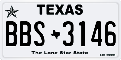 TX license plate BBS3146