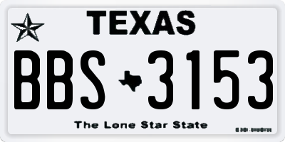 TX license plate BBS3153