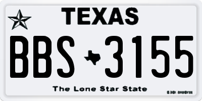 TX license plate BBS3155