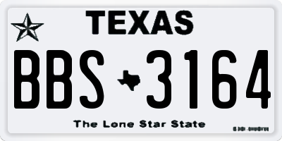 TX license plate BBS3164