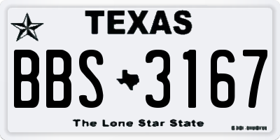 TX license plate BBS3167