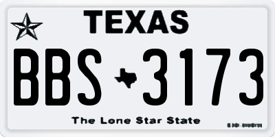 TX license plate BBS3173