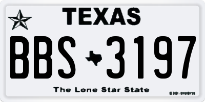 TX license plate BBS3197