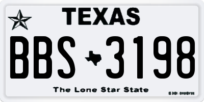 TX license plate BBS3198