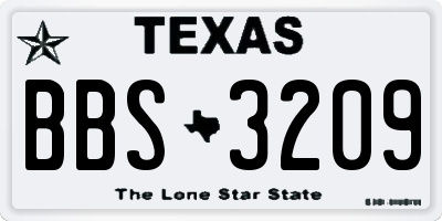 TX license plate BBS3209