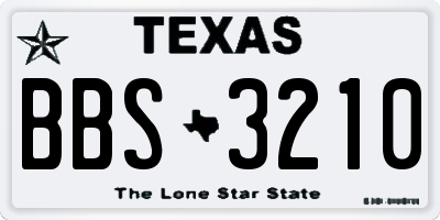 TX license plate BBS3210