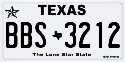 TX license plate BBS3212