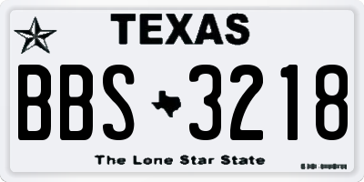 TX license plate BBS3218