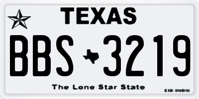 TX license plate BBS3219