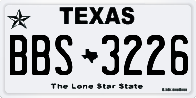 TX license plate BBS3226