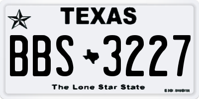 TX license plate BBS3227