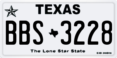 TX license plate BBS3228