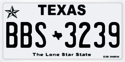 TX license plate BBS3239