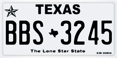 TX license plate BBS3245
