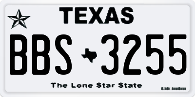 TX license plate BBS3255
