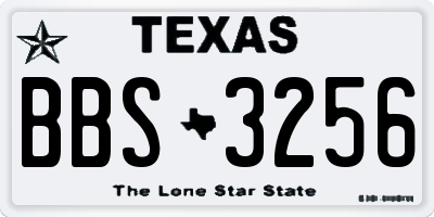 TX license plate BBS3256