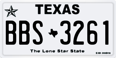 TX license plate BBS3261