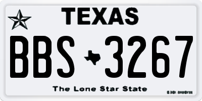 TX license plate BBS3267