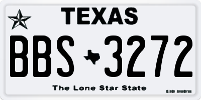 TX license plate BBS3272