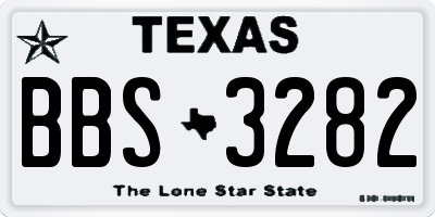 TX license plate BBS3282