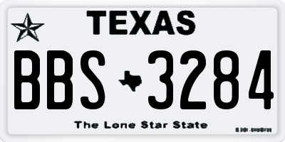 TX license plate BBS3284