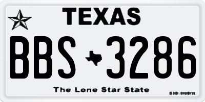 TX license plate BBS3286