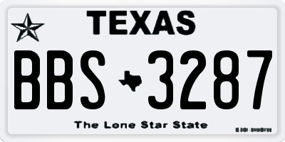 TX license plate BBS3287
