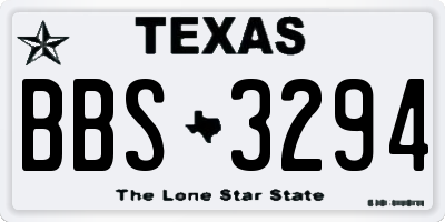 TX license plate BBS3294