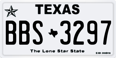 TX license plate BBS3297