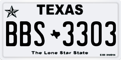 TX license plate BBS3303