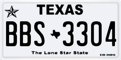 TX license plate BBS3304