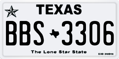 TX license plate BBS3306