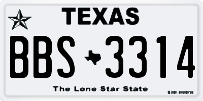 TX license plate BBS3314