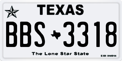 TX license plate BBS3318
