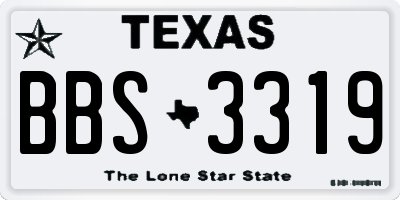TX license plate BBS3319