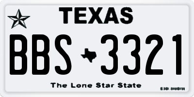 TX license plate BBS3321