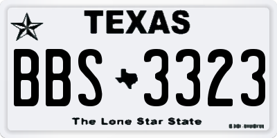 TX license plate BBS3323