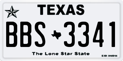 TX license plate BBS3341
