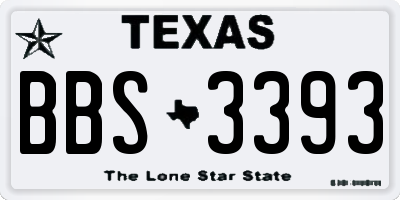TX license plate BBS3393